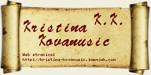 Kristina Kovanušić vizit kartica